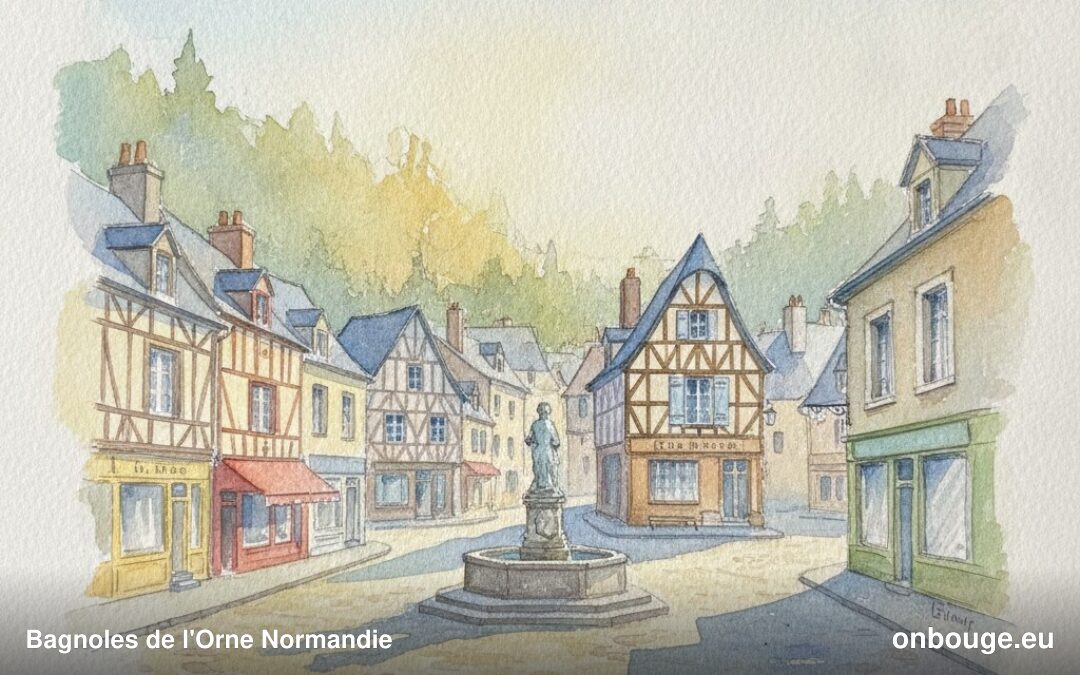 Aquarelle de Bagnoles de l'Orne Normandie