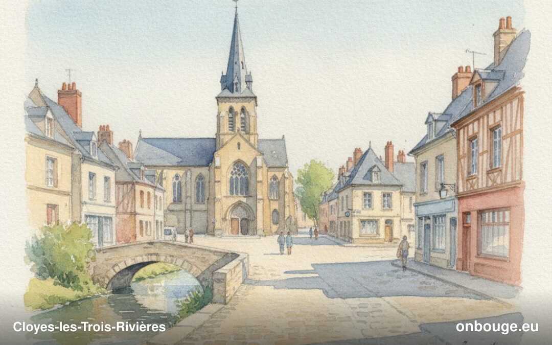 Aquarelle de Cloyes-les-Trois-Rivières