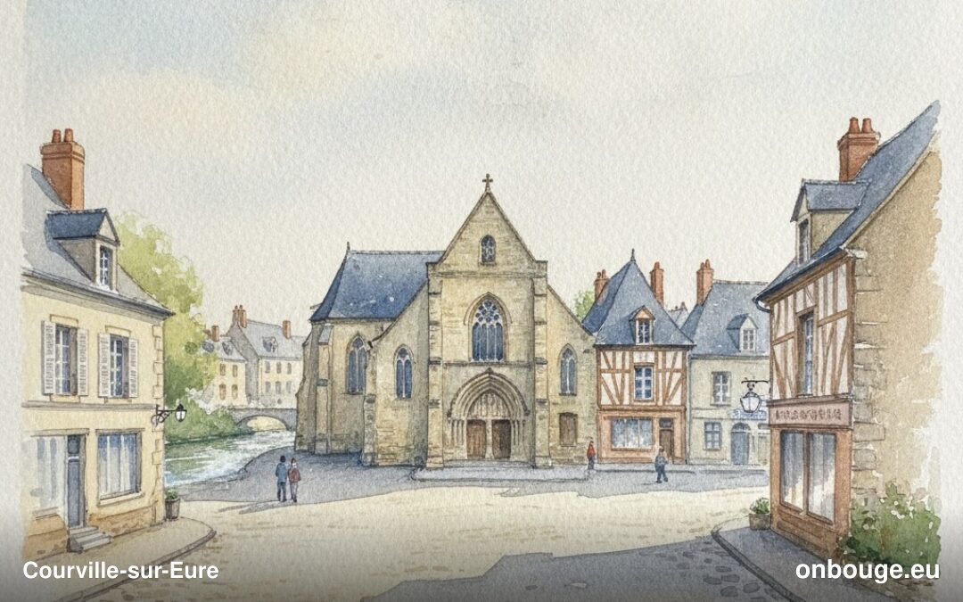 Aquarelle de Courville-sur-Eure