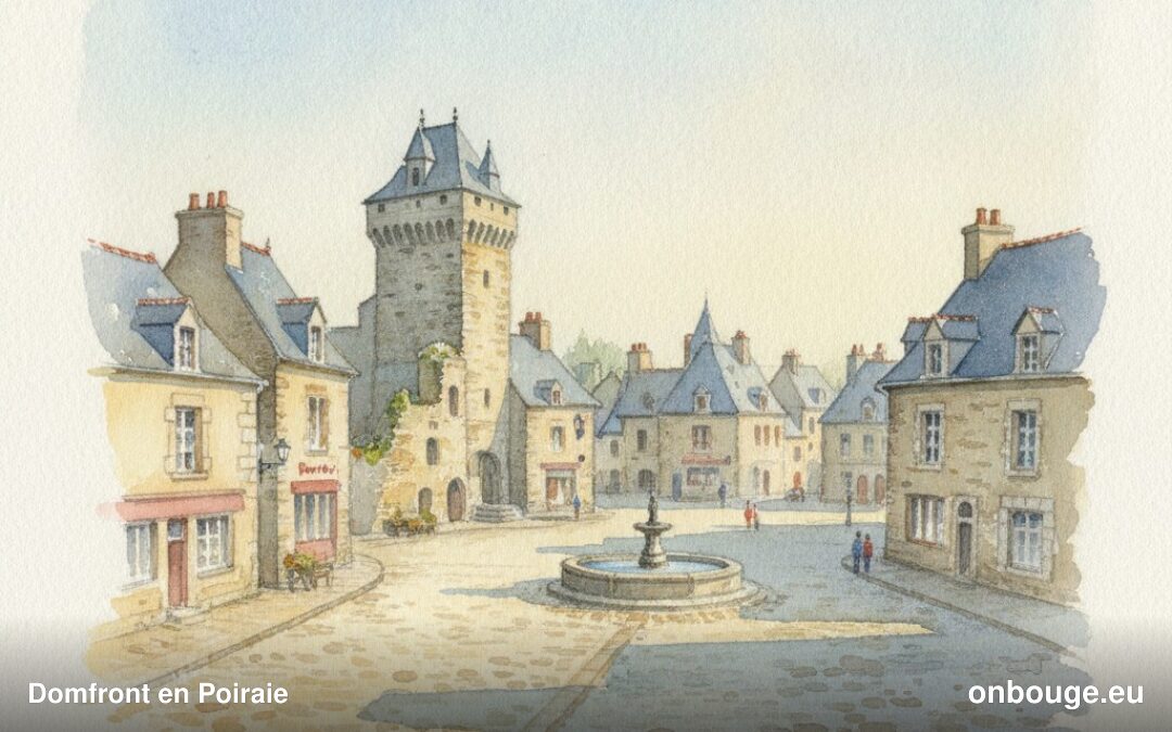 Aquarelle de Domfront en Poiraie