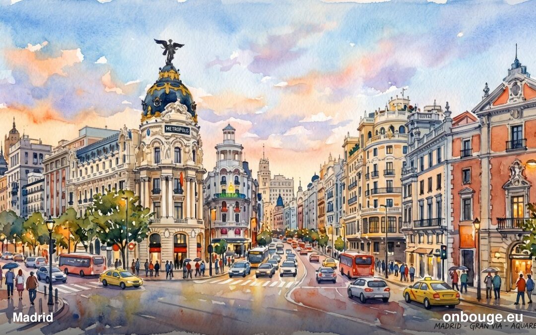 Aquarelle de Madrid, Espagne
