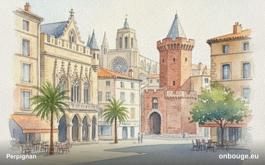 Aquarelle de Perpignan