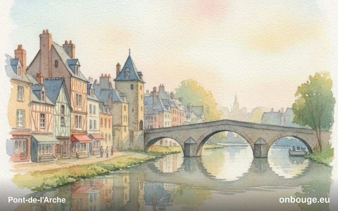 Aquarelle de Pont-de-l'Arche
