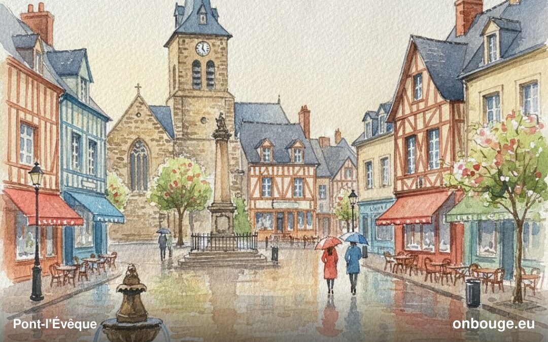 Aquarelle de Pont-l'Évêque