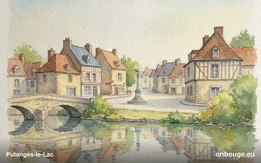 Aquarelle de Putanges-le-Lac