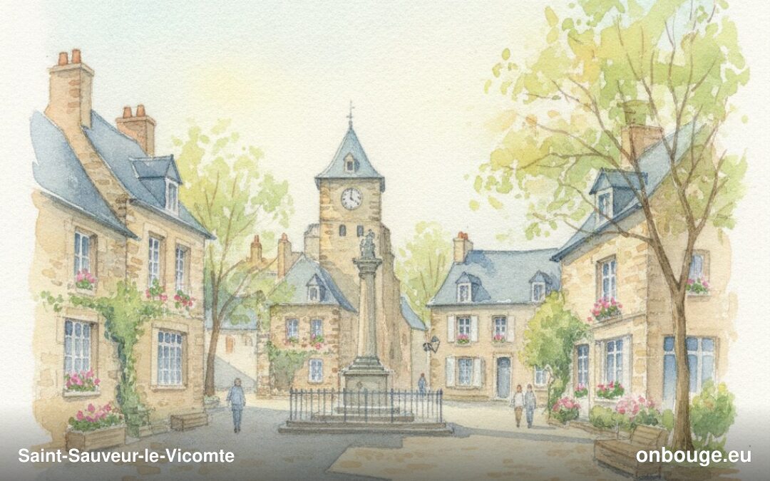Aquarelle de Saint-Sauveur-le-Vicomte