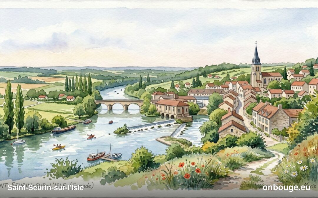Aquarelle de Saint-Seurin-sur-l'Isle