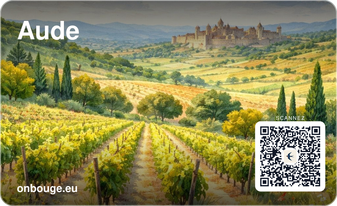 Aquarelle Aude — carte OnBouge avec QR