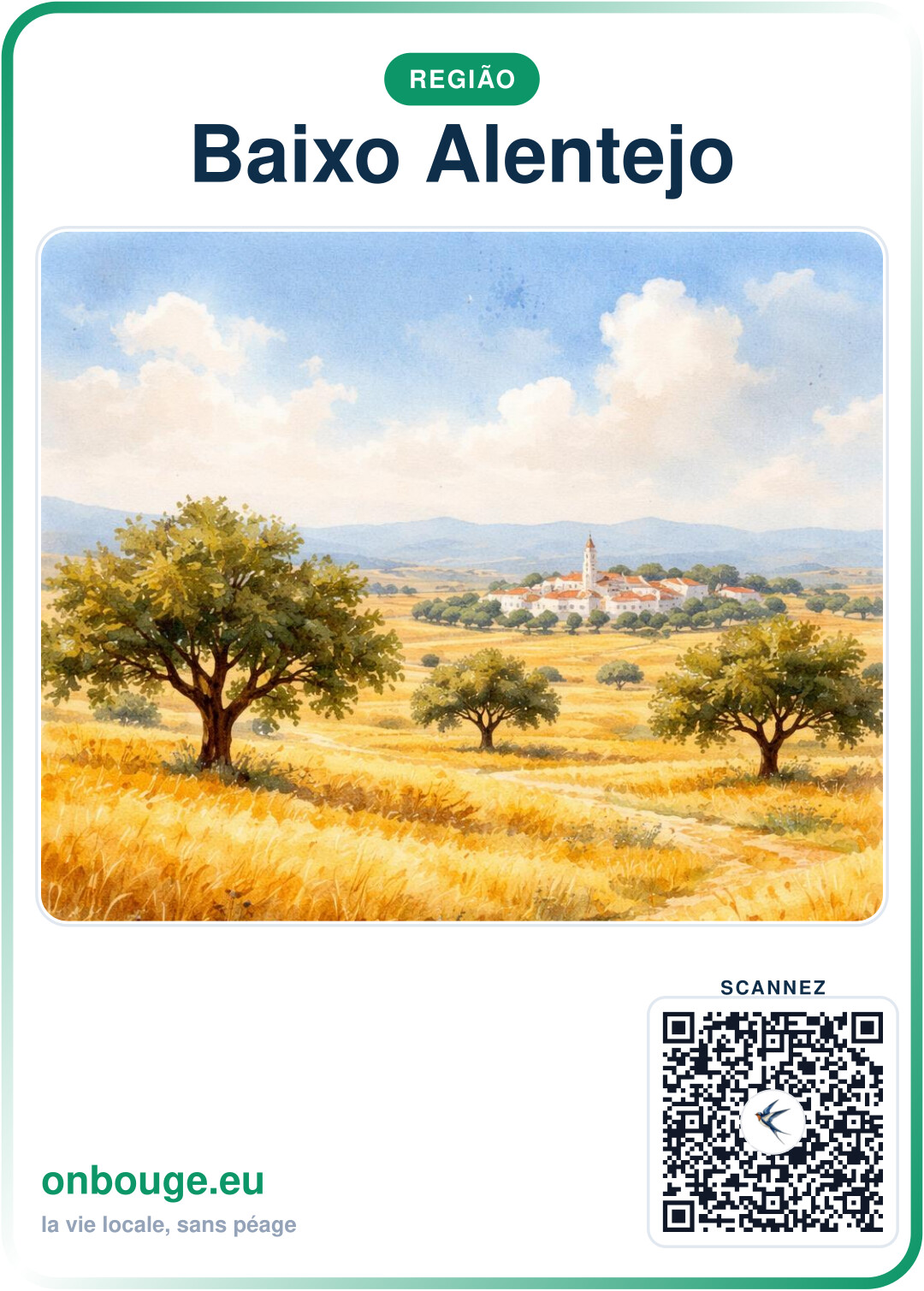 Aguarela Baixo Alentejo — carte OnBouge avec QR