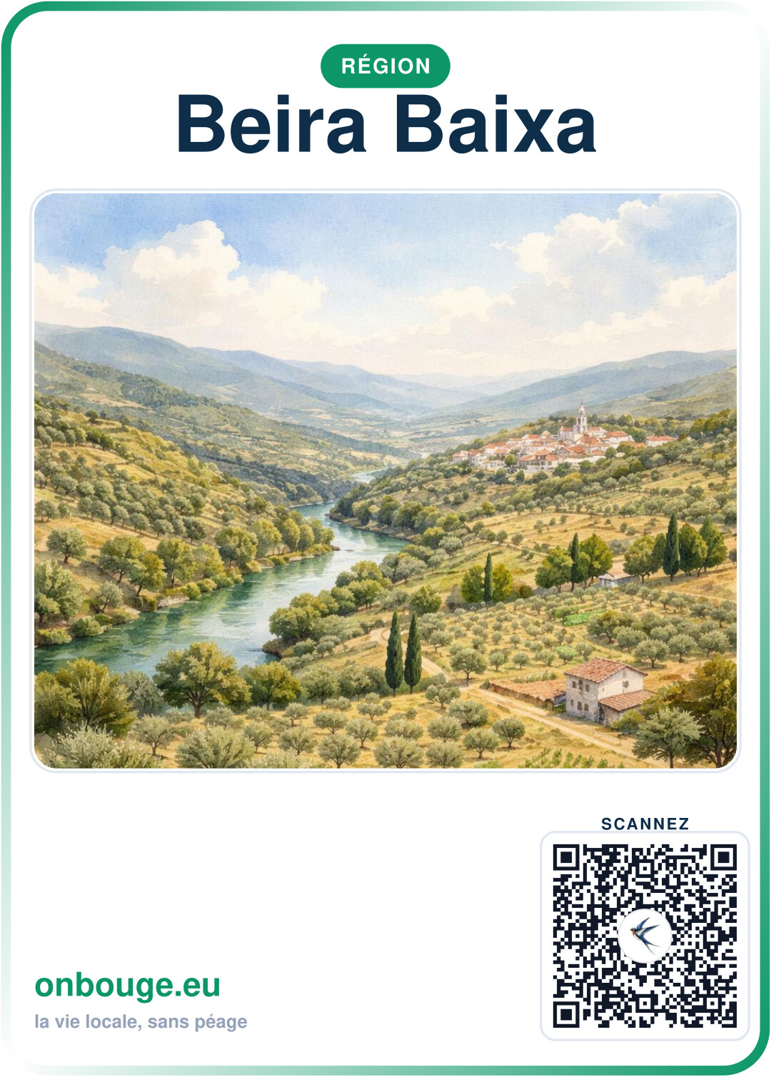 Aguarela Beira Baixa — carte OnBouge avec QR