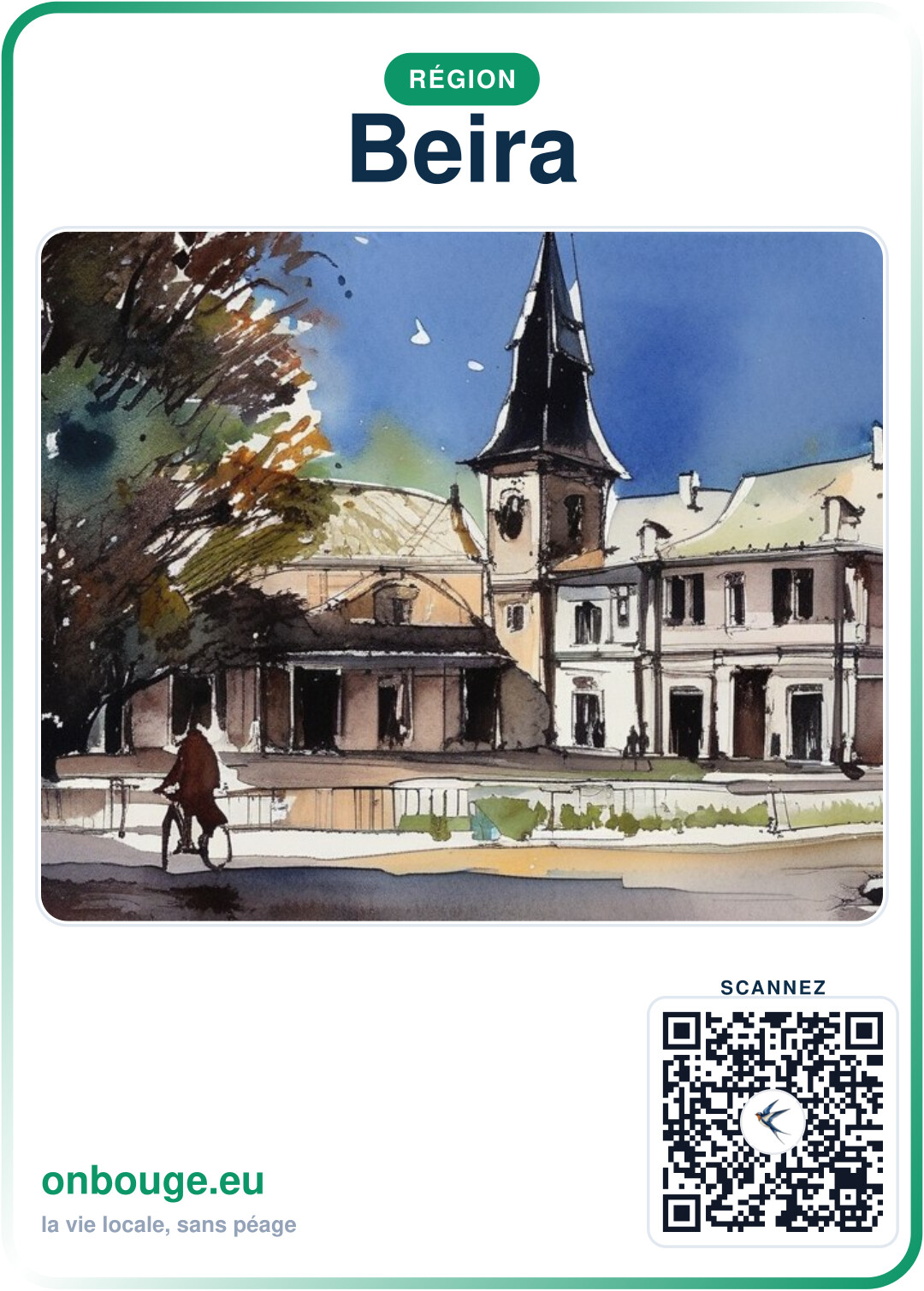 Aguarela Beira — carte OnBouge avec QR