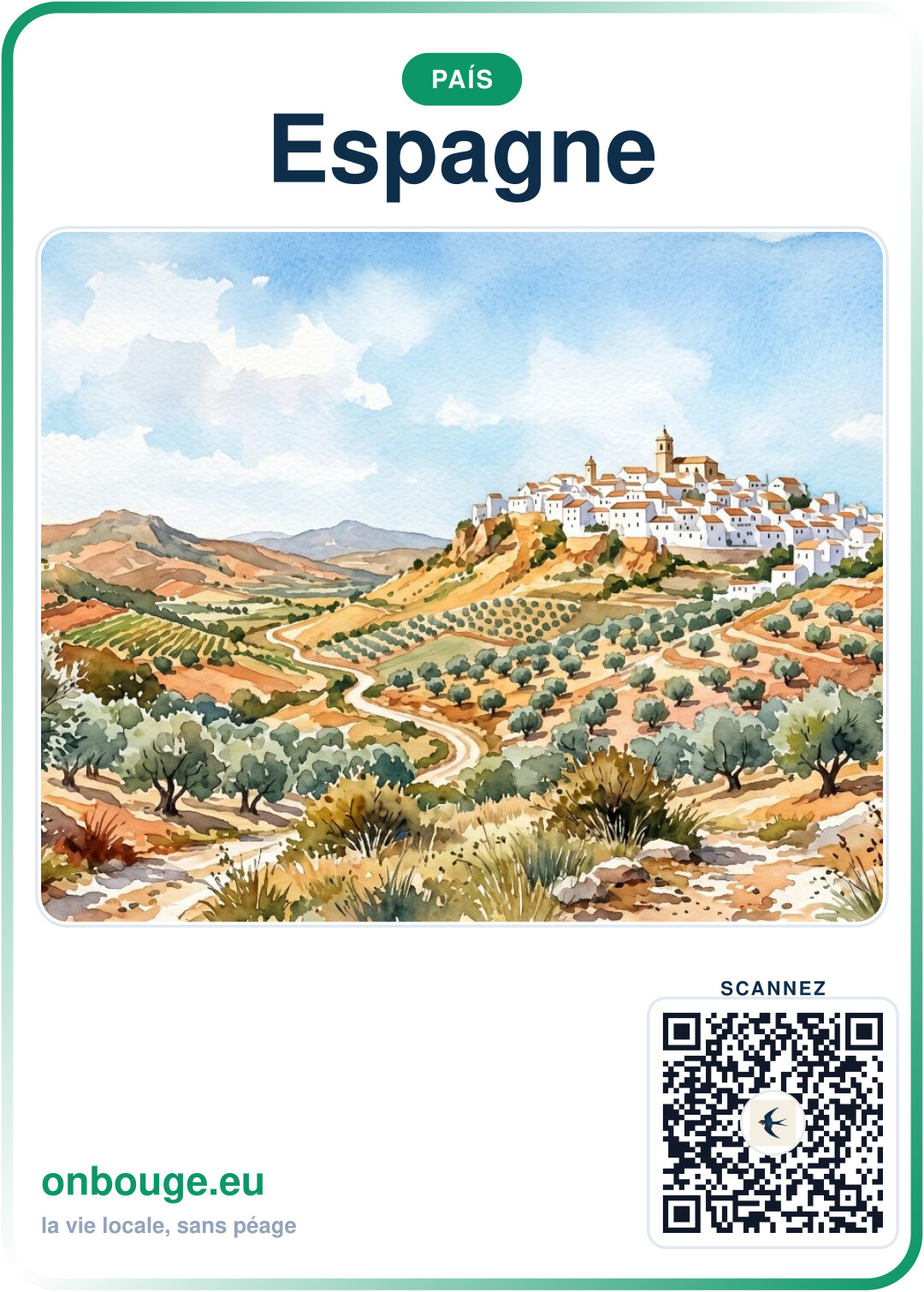 Espagne — carte OnBouge avec QR