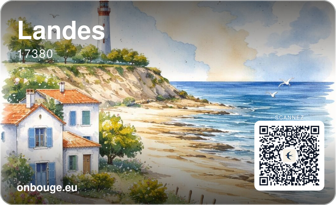 Aquarelle Landes — carte OnBouge avec QR