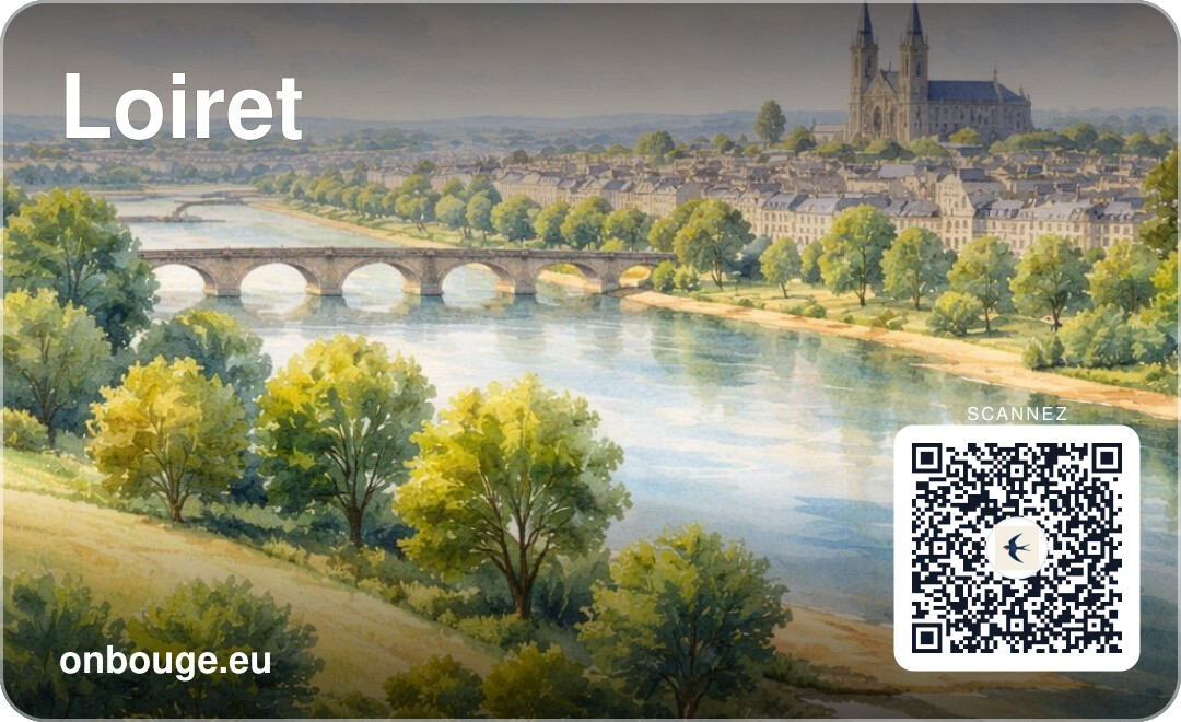 Aquarelle Loiret — carte OnBouge avec QR