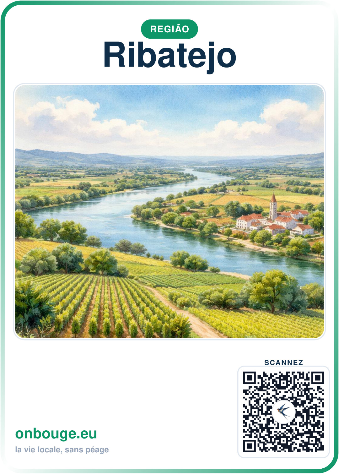 Aguarela Ribatejo — carte OnBouge avec QR