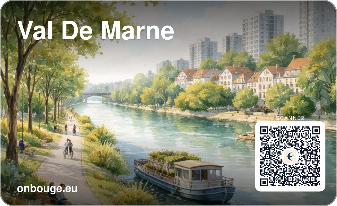 Aquarelle Val-de-Marne — carte OnBouge avec QR
