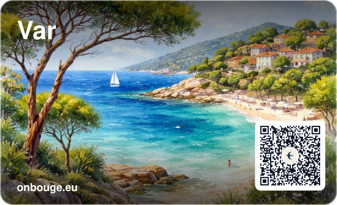 Aquarelle Var — carte OnBouge avec QR