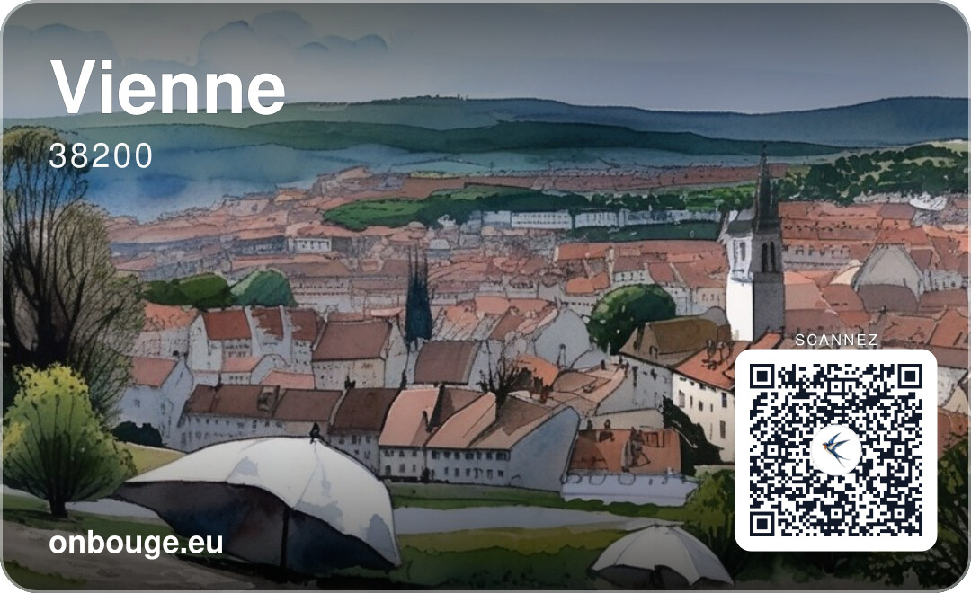 Aquarelle Vienne — carte OnBouge avec QR