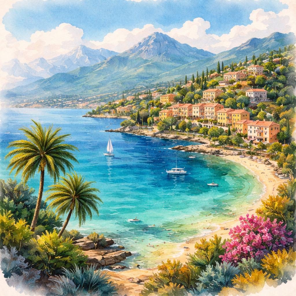 Aquarelle Alpes-Maritimes