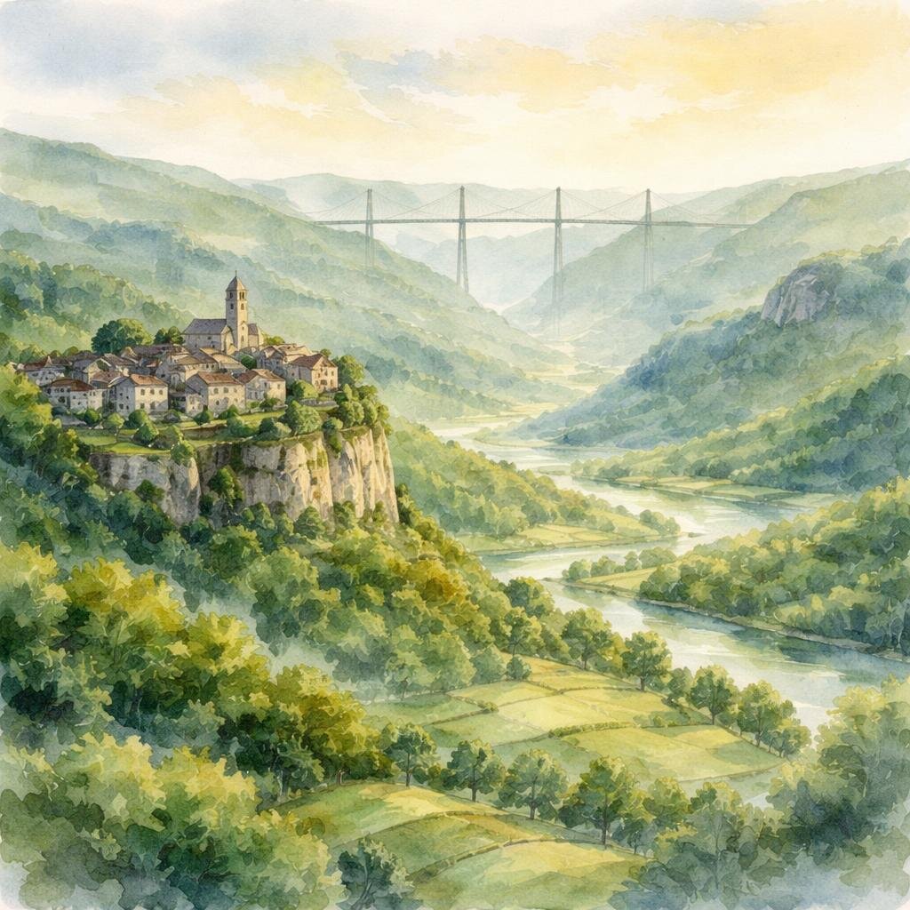Aveyron — illustration départementale (aquarelle de la ville à venir)
