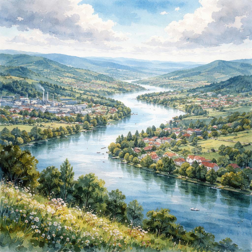 Loire — illustration départementale (aquarelle de la ville à venir)
