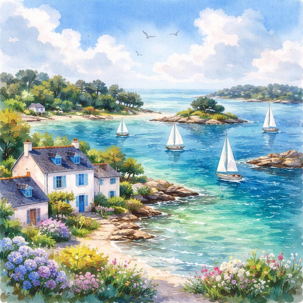Aquarelle Morbihan