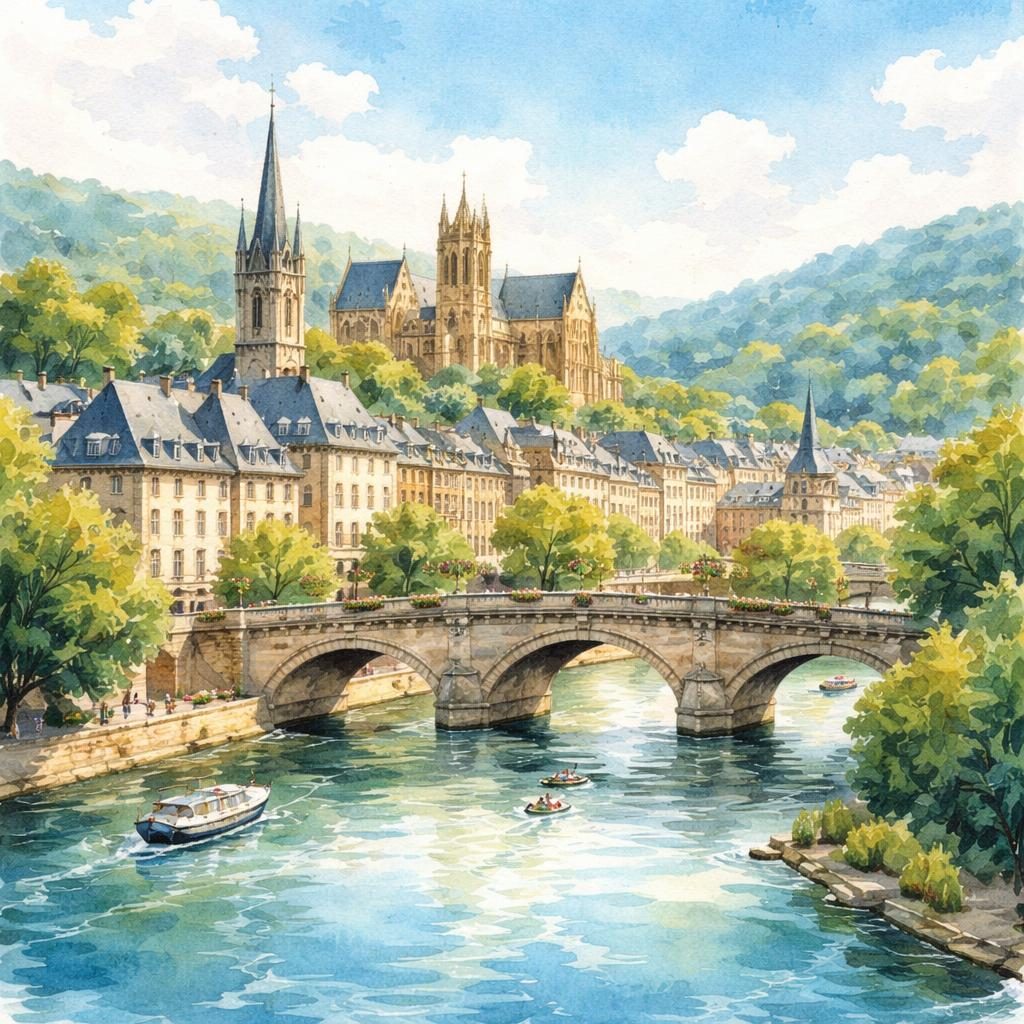 Aquarelle Moselle