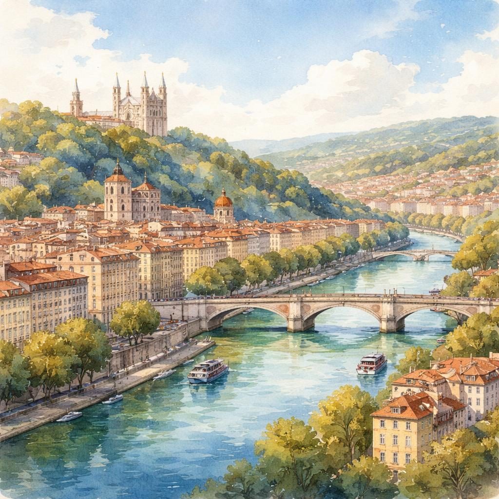 Aquarelle Rhône