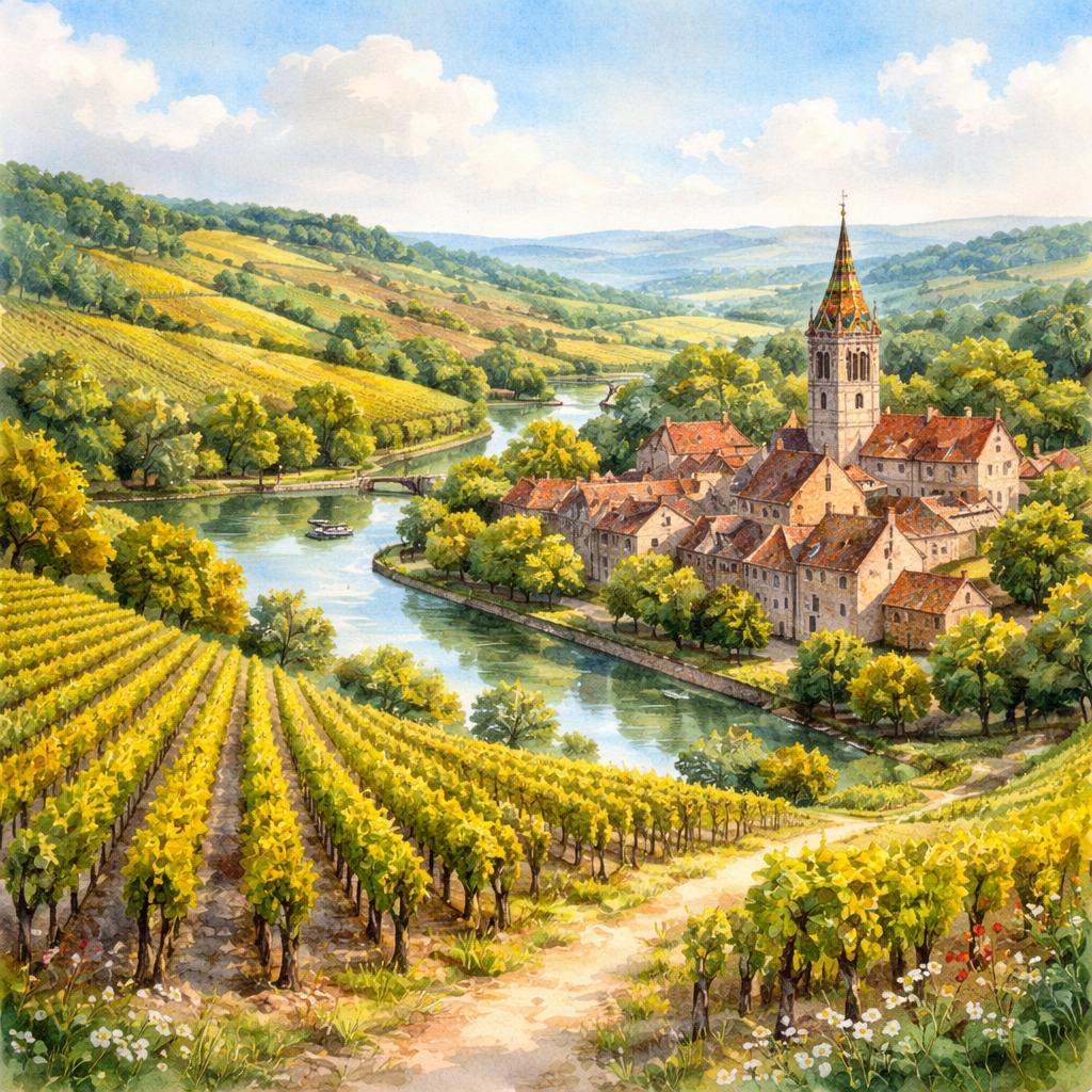 Saône-et-Loire — illustration départementale (aquarelle de la ville à venir)