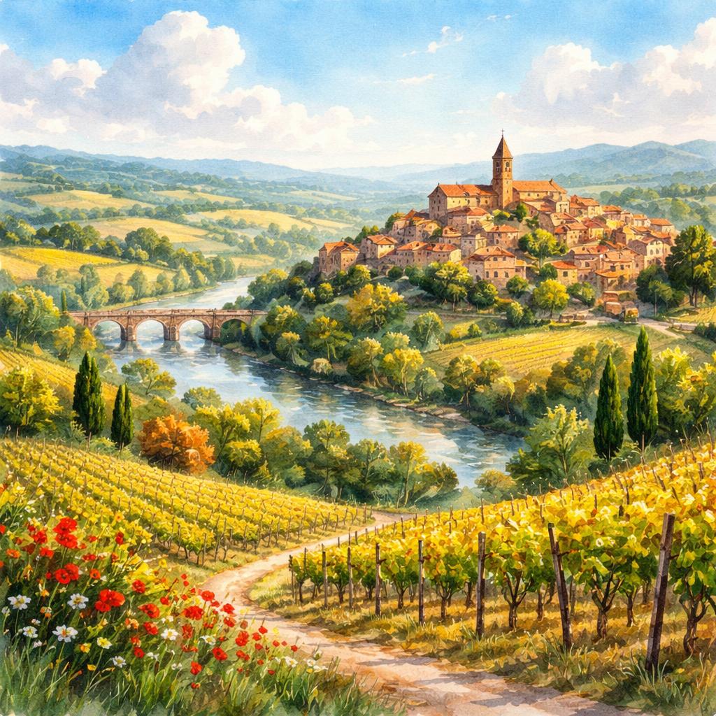 Tarn — illustration départementale (aquarelle de la ville à venir)