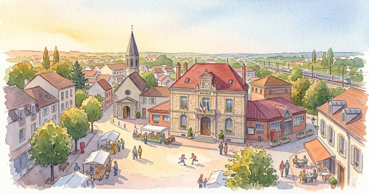 Achères — acuarela — Francia