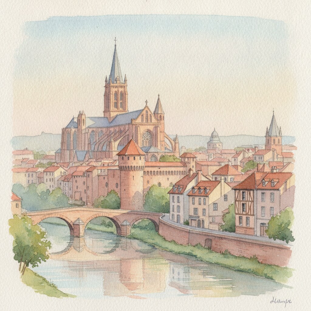 Albi — acuarela — Francia