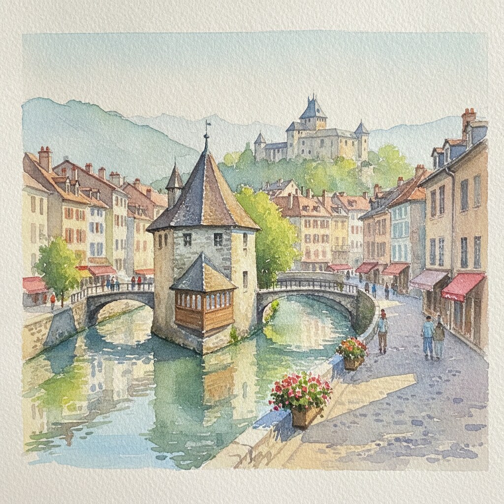 Annecy — acuarela — Francia
