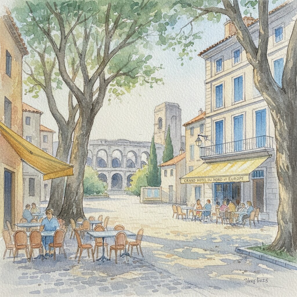 Arles — acuarela — Francia