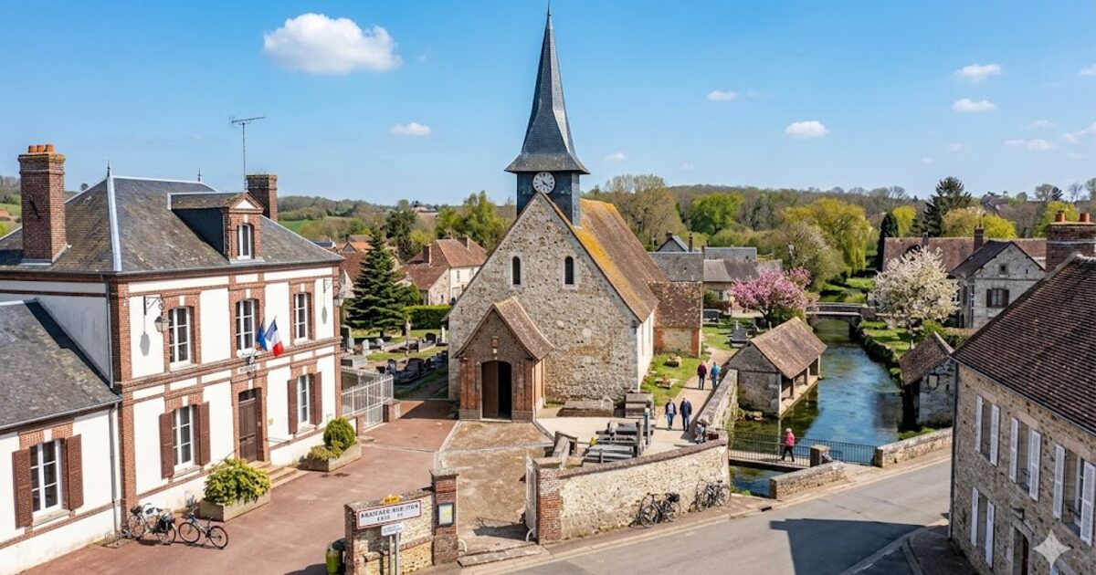 Arnières-sur-Iton — acuarela — Francia