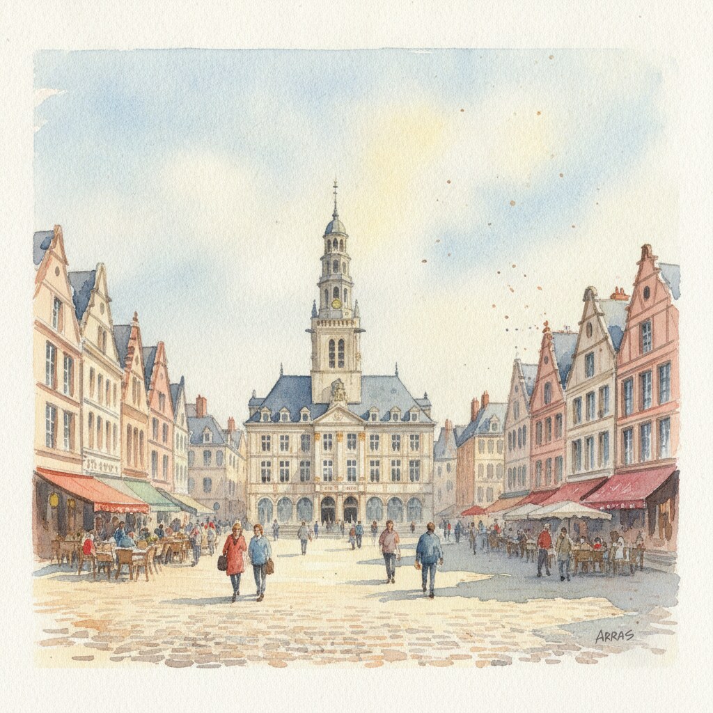 Arras — acuarela — Francia