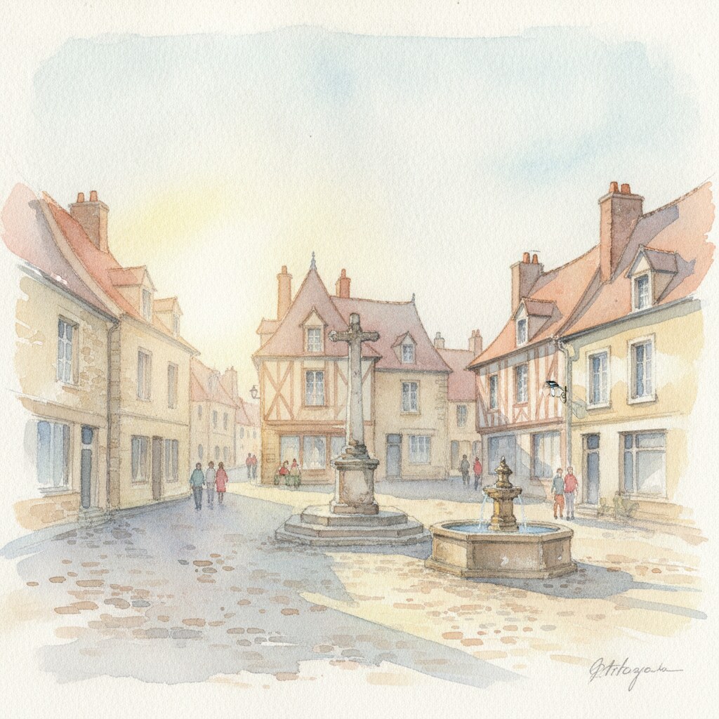 Auneau-Bleury-Saint-Symphorien — aquarelle — France