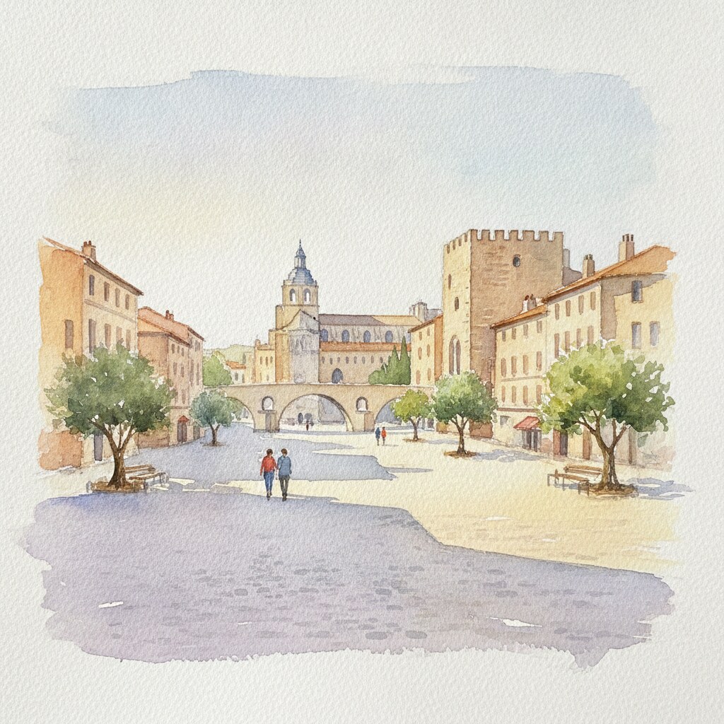 Avignon — acuarela — Francia