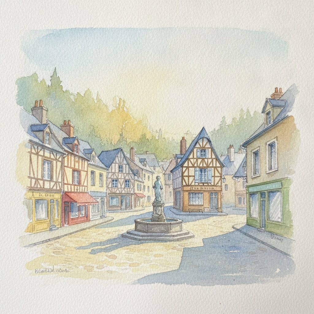 Bagnoles de l'Orne Normandie — aquarelle — France