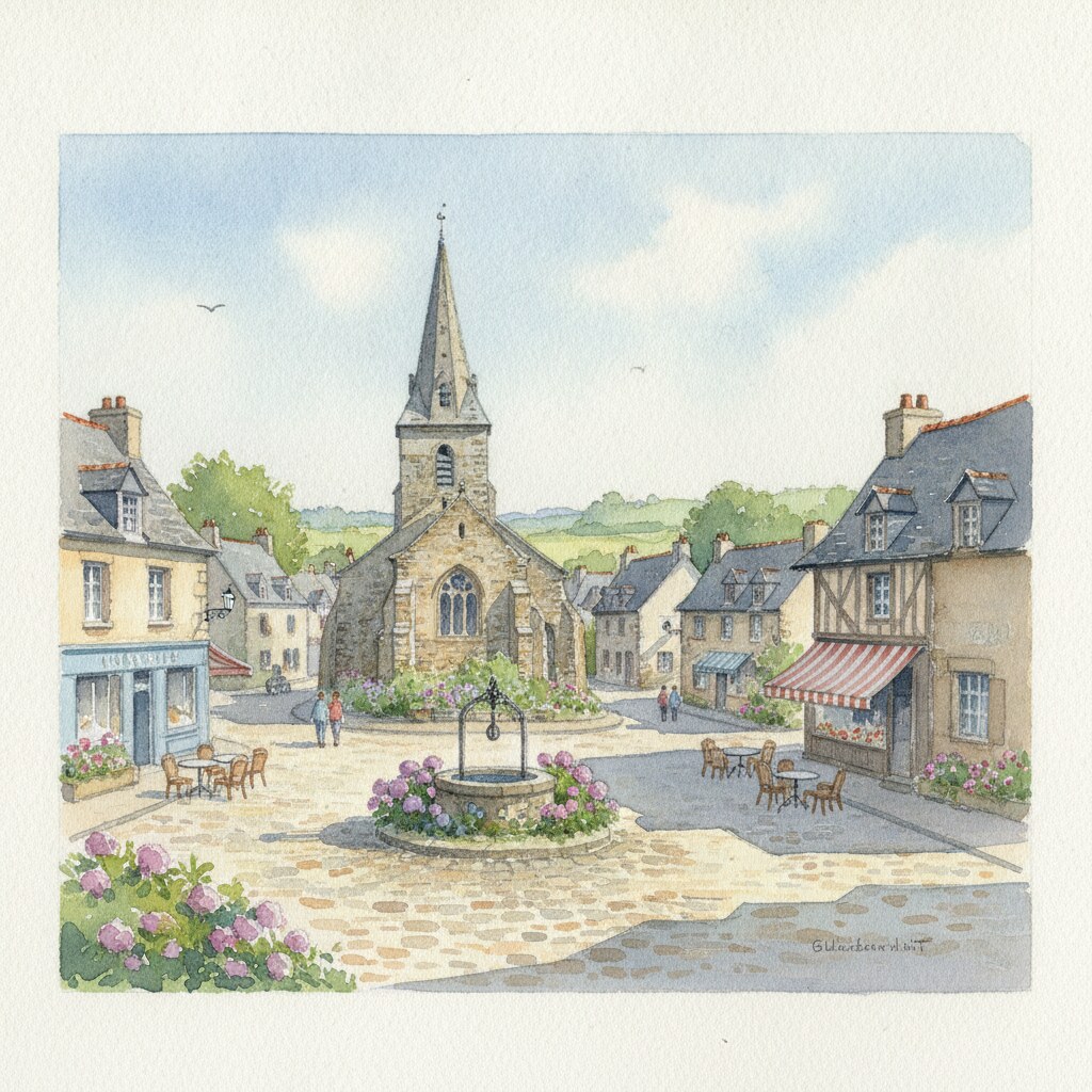 Barneville-Carteret — acuarela — Francia
