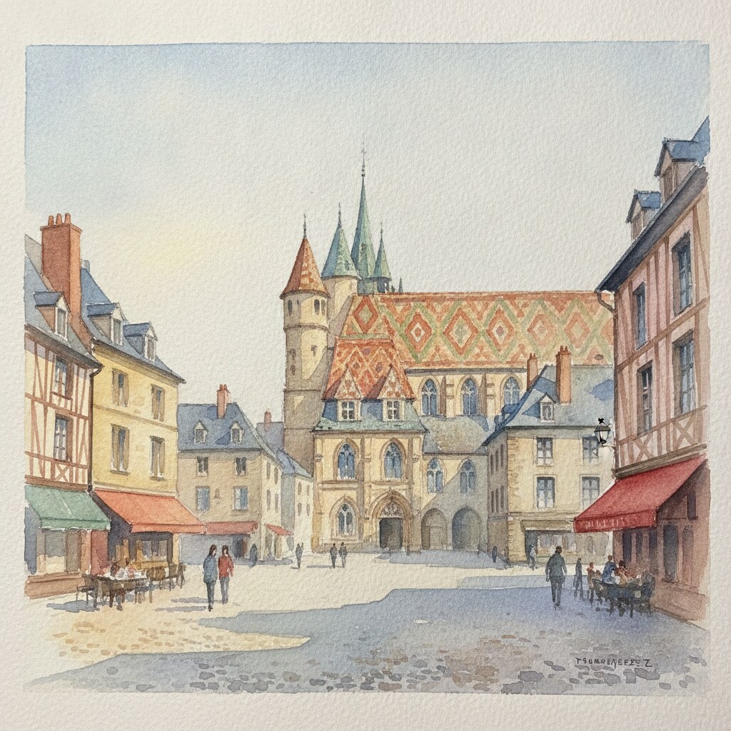 Beaune — acuarela — Francia