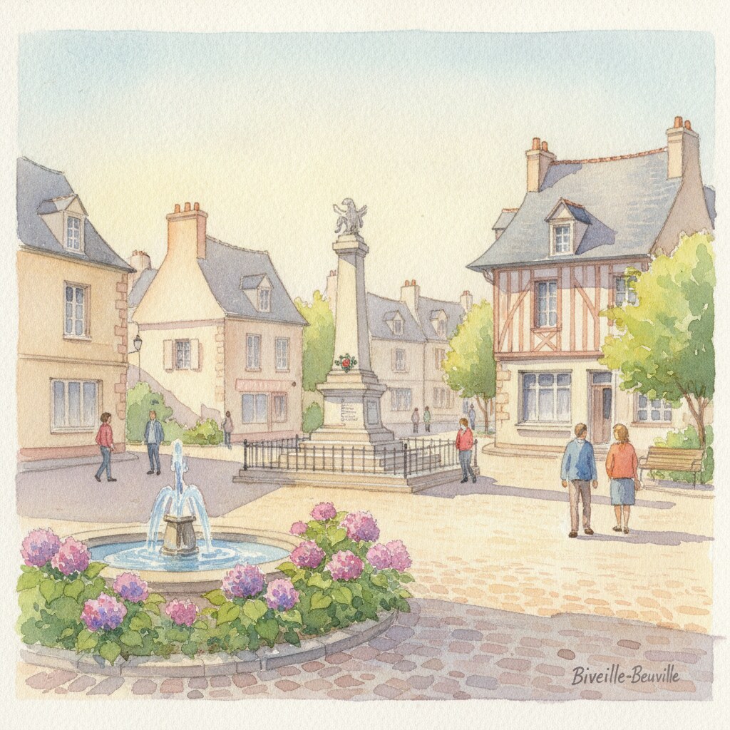 Biéville-Beuville — aquarelle — France