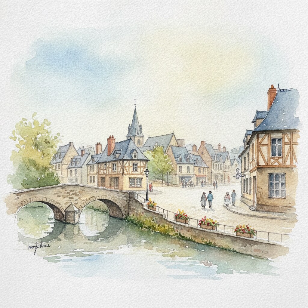 Bonneval — aquarelle — France