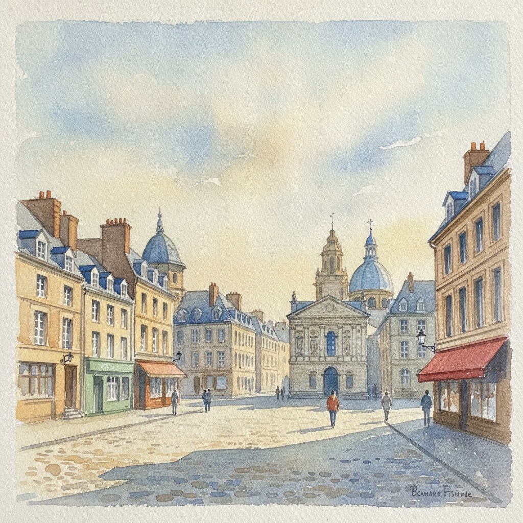 Boulogne-sur-Mer — acuarela — Francia