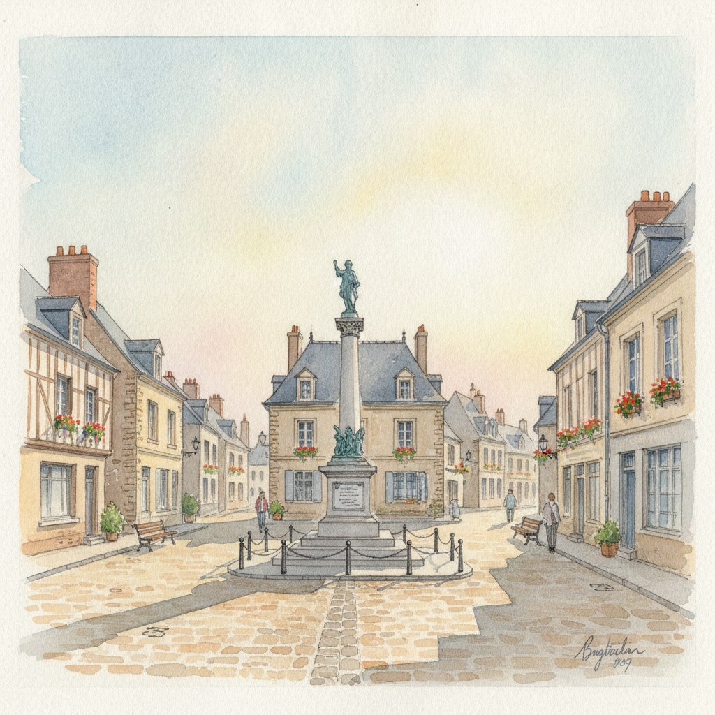 Breteuil — acuarela — Francia