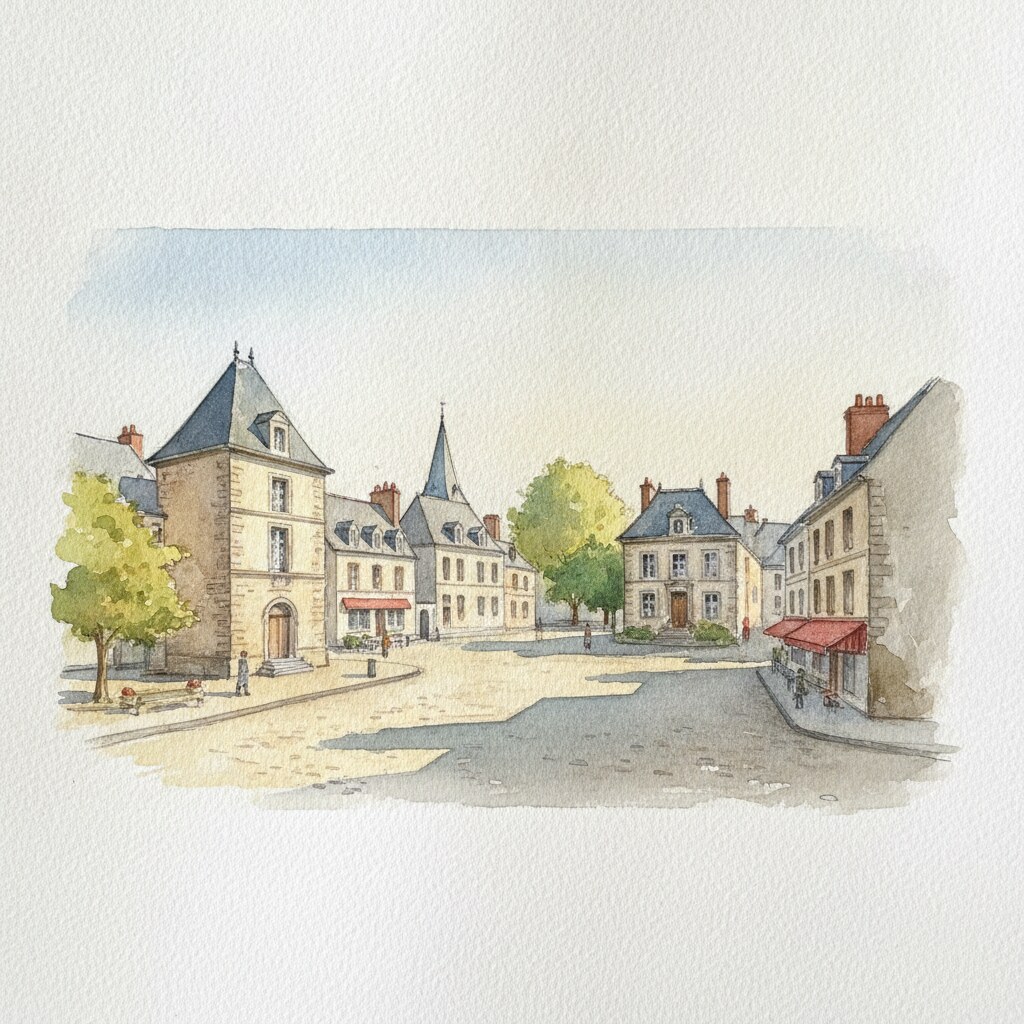 Brionne — acuarela — Francia