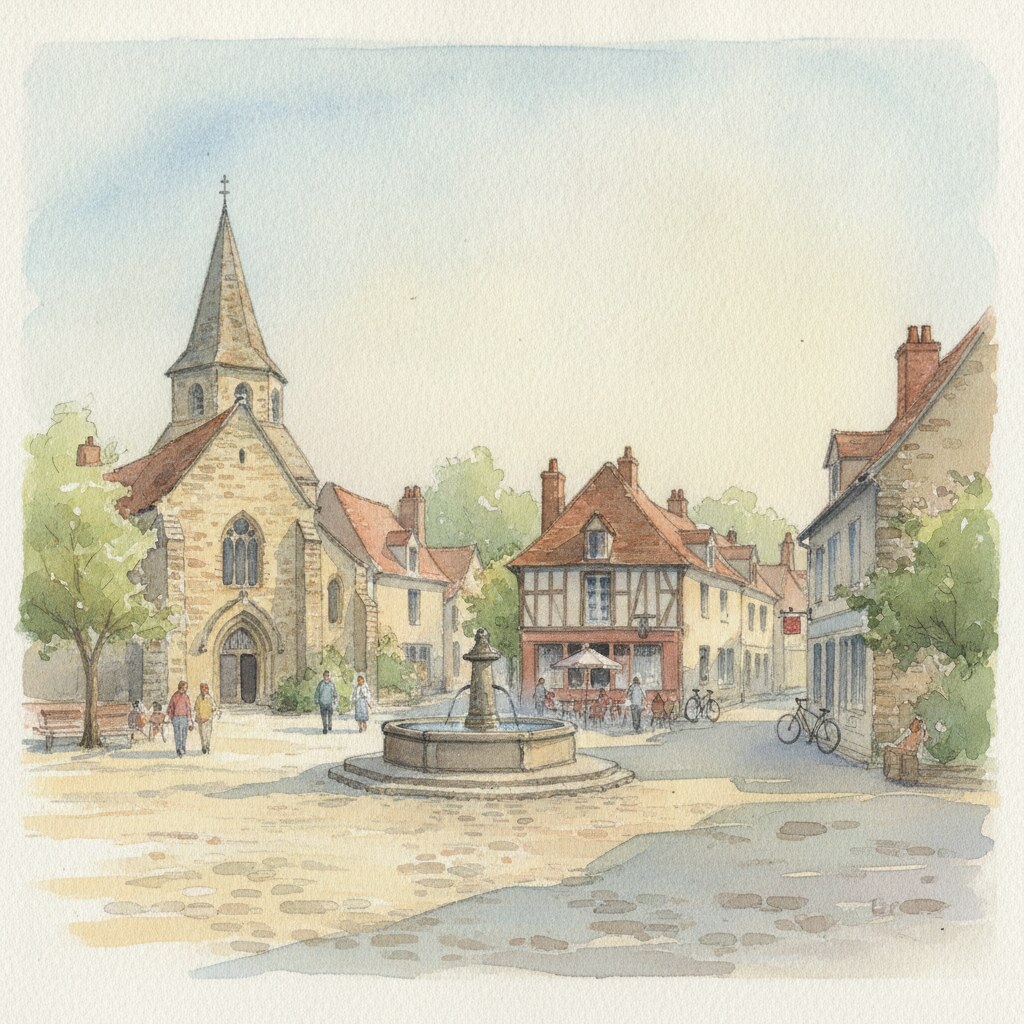 Bû — aquarelle — France