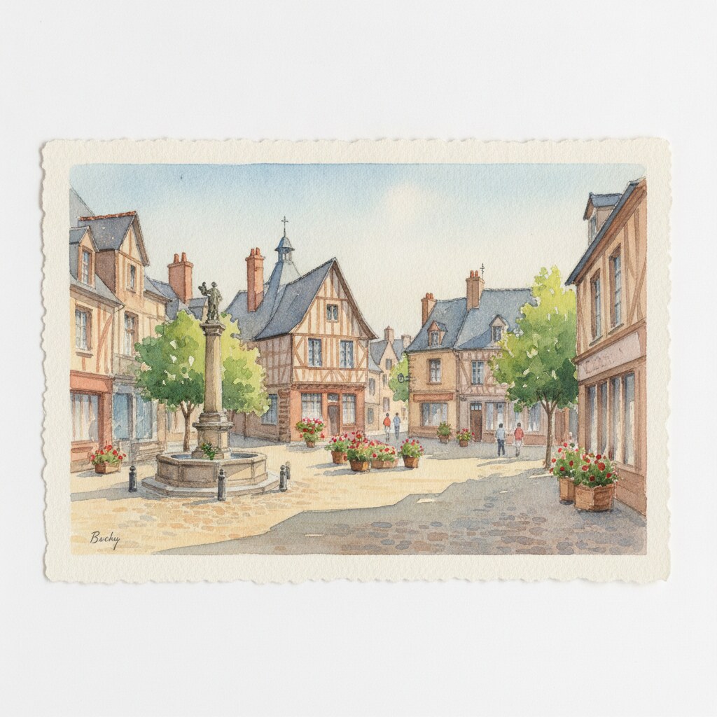 Buchy — aquarelle — France