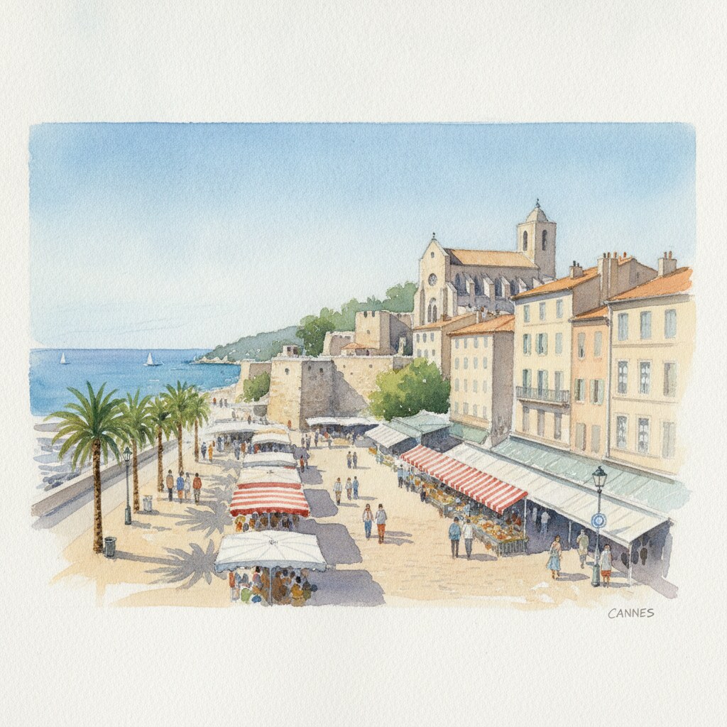 Cannes — acuarela — Francia
