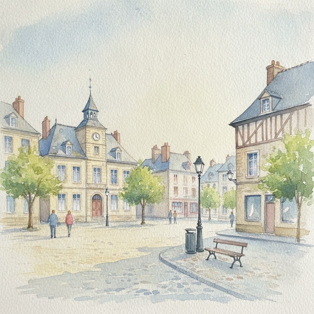 Caudebec-lès-Elbeuf — acuarela — Francia